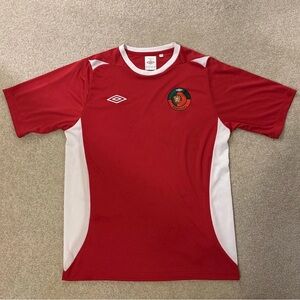 Umbro Portugal National Team Football Soccer Jersey T-Shirt Red White Men Size M